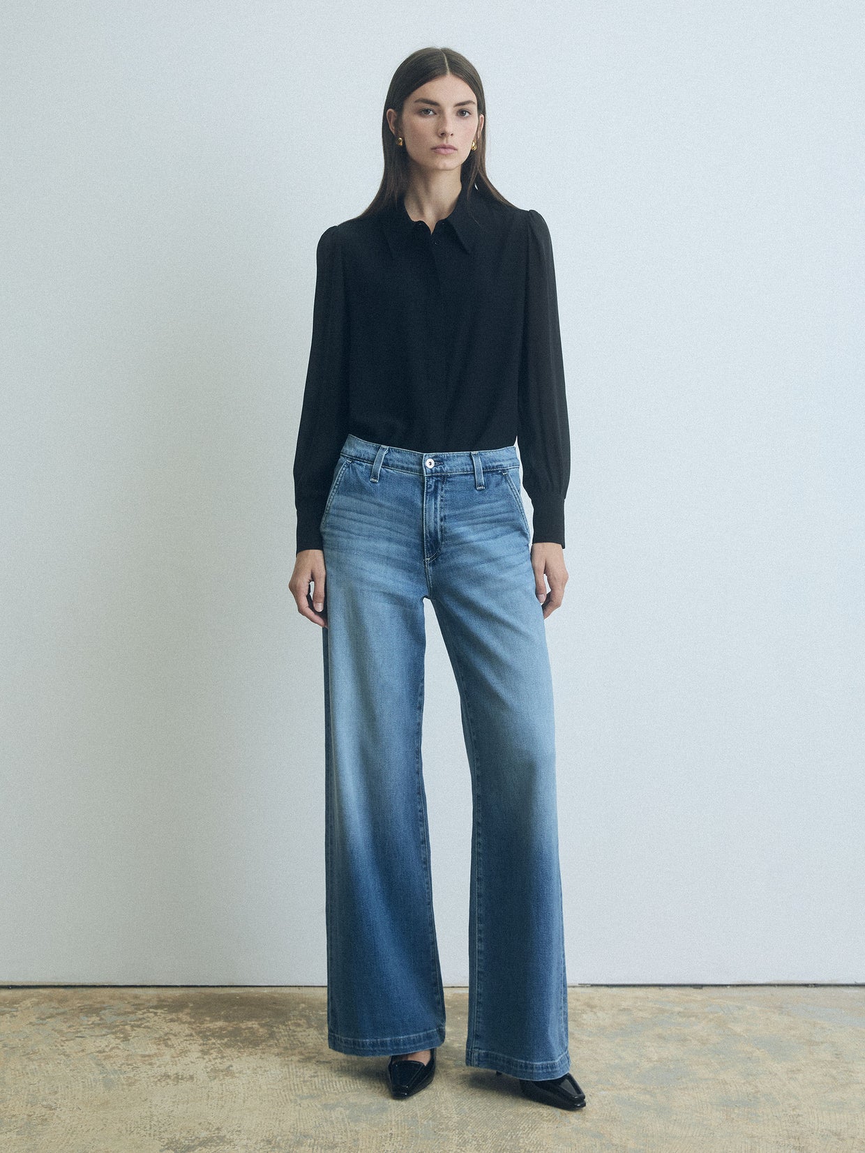  Silk Blouse With Classic Shirt Collar