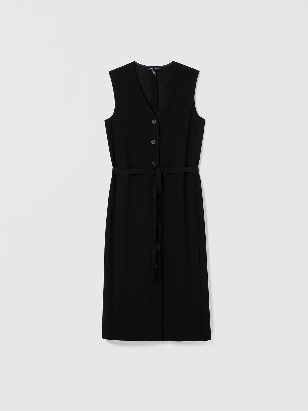  Sleeveless belted dress