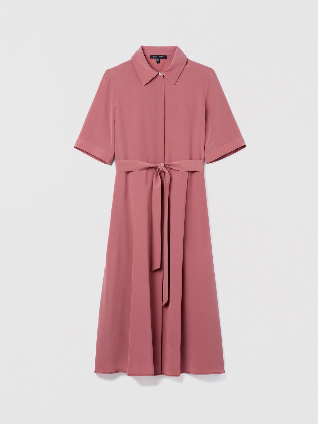  Belted silk dress