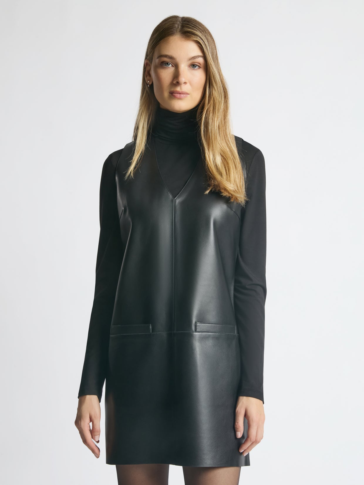  Leather shift dress