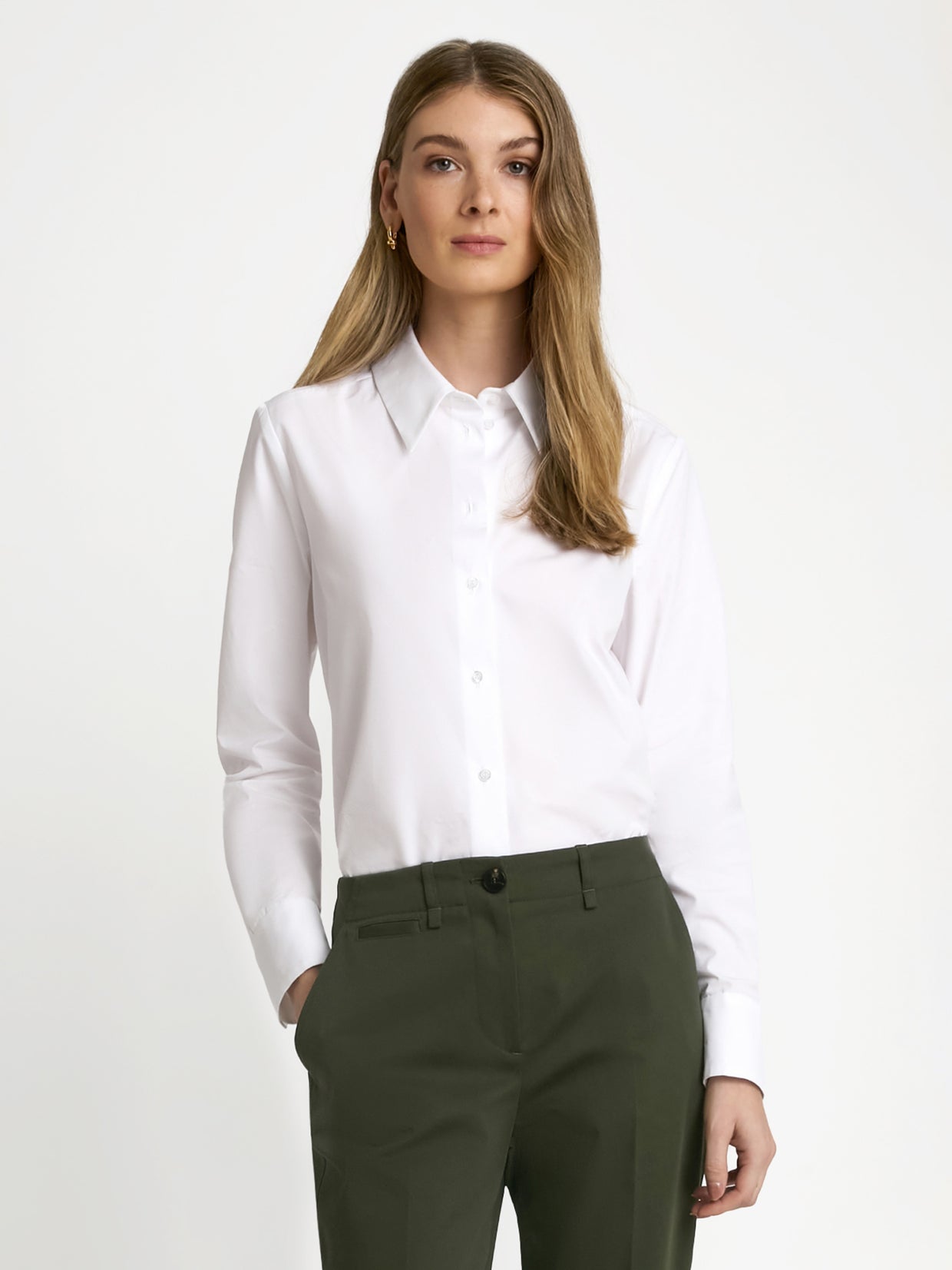  Long sleeve classic poplin blouse